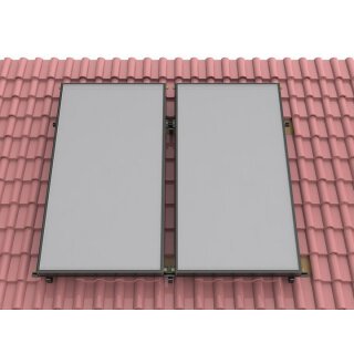 Aufdach Montagesystem kpl. für Solimpeks Kollektoren 2x 2,1m² Kollektor